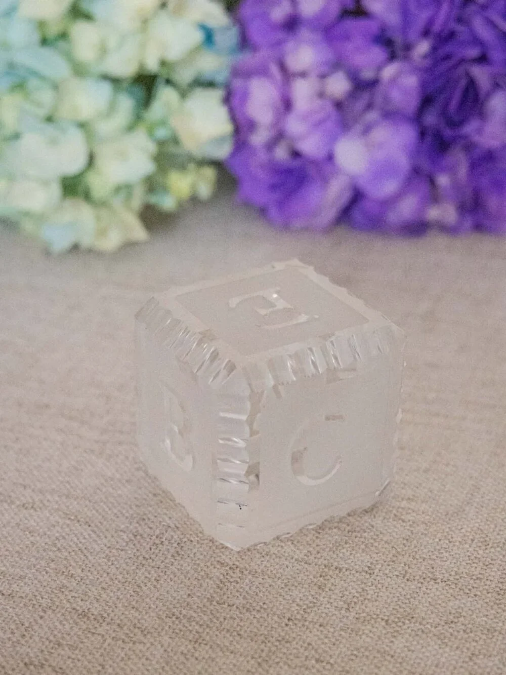 Waterford Crystal Baby Block Paperweight Figurine